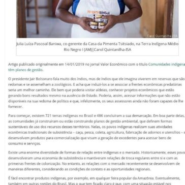 Economia indígena não é ingresso de zoológico – Amazônia (On-line)