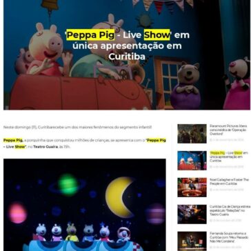 “Peppa Pig – Live Show” em única apresentação em Curitiba – XV Curitiba