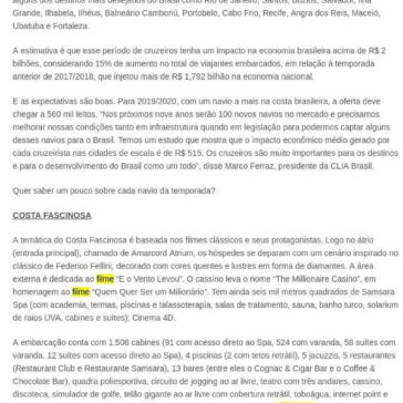 Saiba tudo sobre a temporada de cruzeiros 2018/2019 no Brasil -Blog do Turismo PE