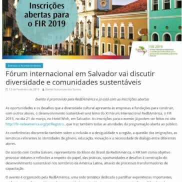 Fórum internacional em Salvador vai discutir diversidade e comunidades sustentáveis – Jornal Dia Dia