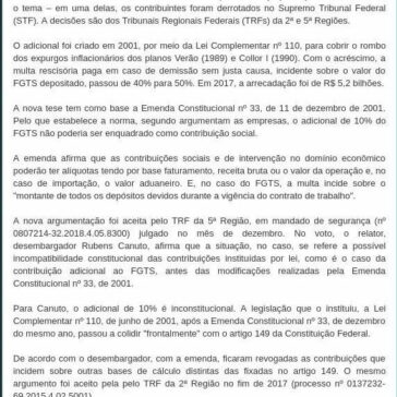 Tribunais livram empresas do adicional de 10% do FGTS- Tributo e Direito