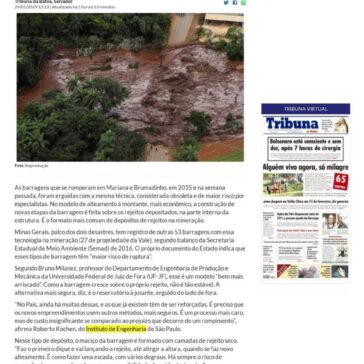 Barragens que ruíram em Brumadinho e Mariana tinham modelo ultrapassado -Tribuna da Bahia (On-line)
