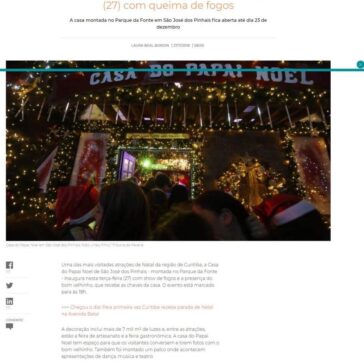 Casa do Papai Noel inaugura nesta terça (27) com queima de fogos- Gazeta do Povo (Online)