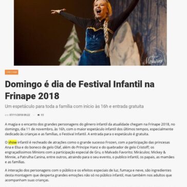 Domingo é dia de Festival Infantil na Frinape 2018 – Jornal Boa Vista