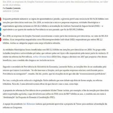 Isenções previdenciárias vão fazer INSS abrir mão de R$ 54 bilhões- GP1