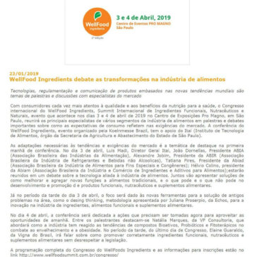 WellFood Ingredients debate as transformações na indústria de alimentos em sintonia com as exigências dos novos consumidores – Feiras do Brasil
