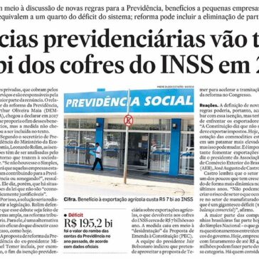 Renúncias previdenciárias vão tirar R$ 54 bi dos cofres do INSS em 2019- O Estado de S.Paulo