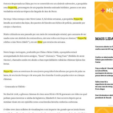 Peppa Pig, de símbolo subversivo a superestrela no Ano do Porco na China – Gaúcha ZH