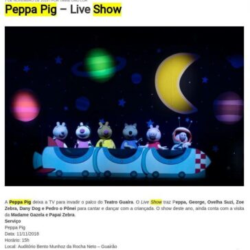 Peppa Pig – Live Show  – Em Cartaz