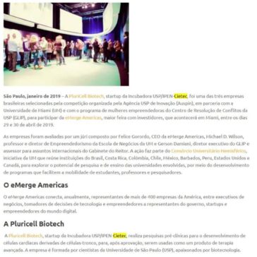 PluriCell Biotech é selecionada para participar de um dos maiores eventos de tecnologia do mundo- Agência USP de Inovação