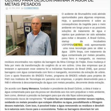 STARTUP APRESENTA TECNOLOGIA A BASE DE OZÔNIO PARA DESCONTAMINAR A ÁGUA DE METAIS PESADOS- Petronotícias