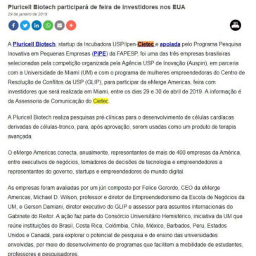 Pluricell Biotech participará de feira de investidores nos EUA- FAPESP PESQUISA