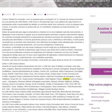 Caos e inovação, Ligia Fascioni faz palestra em Florianópolis para debater Indústria 4.0- ESTRUTURA de Comunicação e Assessoria de Imprensa