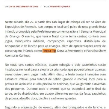 Prefeitura promove Festa da Criança neste sábado, dia 22 – Visite Resende