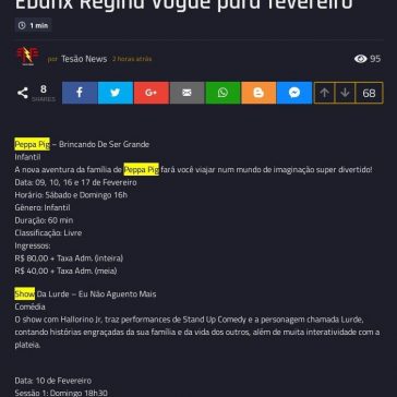 Confira a programação do Teatro Ebanx Regina Vogue para fevereiro – Tesão News