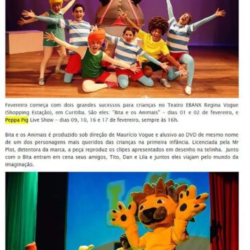 Peppa Pig e Mundo de Bita voltam ao Regina Vogue em fevereiro – Toca Cultural