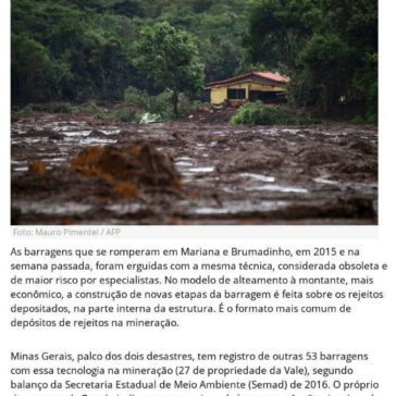 Barragens que ruíram em Brumadinho e Mariana tinham modelo ultrapassado- Diário de Pernambuco (Online)