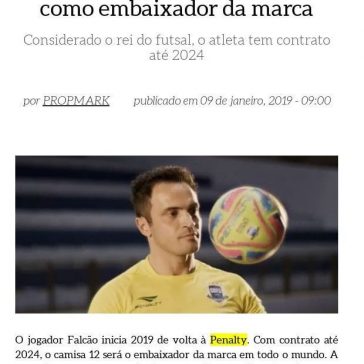 Falcão é o novo embaixador da Penalty -Propmark