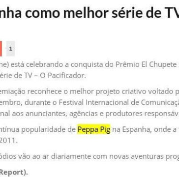 Peppa Pig ganha como melhor série de TV na Espanha – EP Grupo