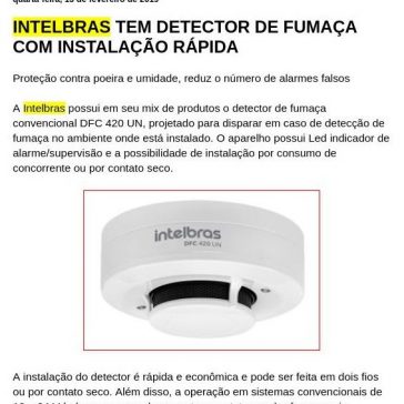 INTELBRAS TEM DETECTOR DE FUMAÇA COM INSTALAÇÃO RÁPIDA- Home Center View