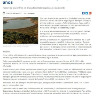 Lei de segurança de barragens patina há 8 anos- Jornal Imagem