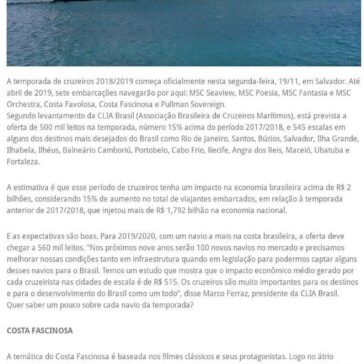 Saiba tudo sobre a temporada de cruzeiros 2018/2019 no Brasil!- Michel Telles