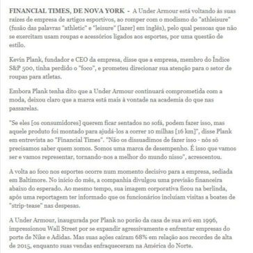 “Crescemos tão rápido que perdemos foco”, diz CEO da Under Armour – Valor Online