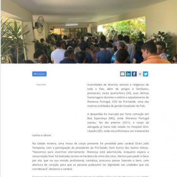 Autoridades se despedem, em Minas Gerais, de Wanessa Portugal, CEO da Pró-Saúde-Autoridades se despedem, em Minas Gerais, de Wanessa Portugal, CEO da Pró-Saúde-Saúde Business