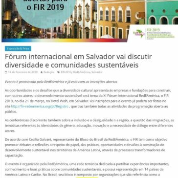 Fórum internacional em Salvador vai discutir diversidade e comunidades sustentáveis – Jornal Joseense News