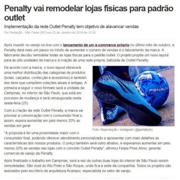 Penalty vai remodelar lojas físicas para padrão outlet- Máquina do Esporte
