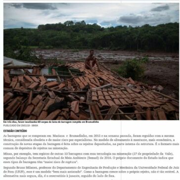 Técnica de construção de barragem era igual em Brumadinho e Mariana- O Tempo (On-line)