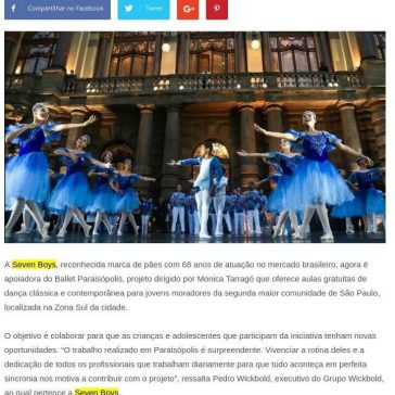 Seven Boys apoia Ballet Paraisópolis – Grandes Nomes da Propaganda