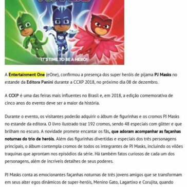 PJ Masks na CCXP 2018 – Cine Freak