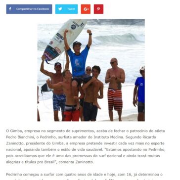 Gimba investe no esporte brasileiro e patrocina surfista do Instituto Medina- Record News
