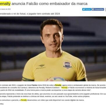Penalty anuncia Falcão como embaixador da marca- Acontecendo Aqui