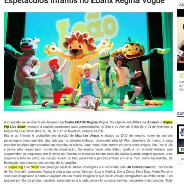 Espetáculos infantis no Ebanx Regina Vogue – Em Cartaz