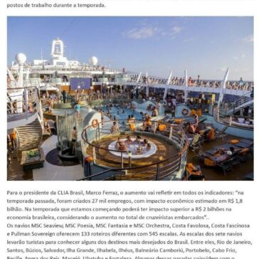 O PRIMEIRO JÁ CHEGOU, COMEÇOU A TEMPORADA DE CRUZEIROS NO BRASIL -Guia do Turismo Brasil