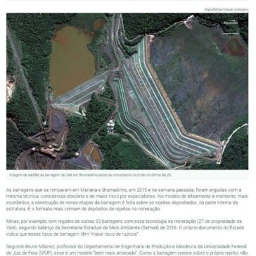 Obsoleta, técnica de construção de barragem era a mesma em Brumadinho e Mariana- Nominuto.com