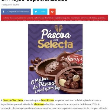 Selecta Chocolates sorteia prêmios em lojas especializadas – Grandes Nomes da Propaganda