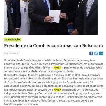 Presidente da Conib encontra-se com Bolsonaro -CONIB