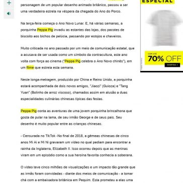 Peppa Pig, de símbolo subversivo a superestrela no Ano do Porco na China – BOL Notícias