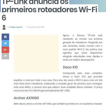 TP-Link anuncia os primeiros roteadores Wi-Fi 6- Tudo em Tecnologia