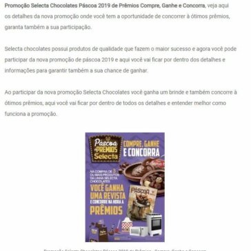 Promoção Selecta Chocolates Páscoa 2019 de Prêmios – Compre, Ganhe e Concorra –  Cadastrar na Promoção
