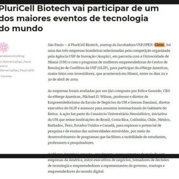 PluriCell Biotech vai participar de um dos maiores eventos de tecnologia do mundo- Canal Executivo Blog