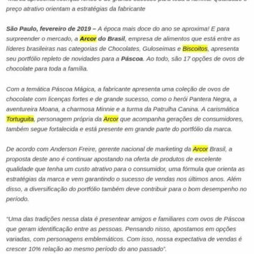 Personagens líderes de audiência e herói indicado ao Oscar são as apostas da Páscoa Mágica Arcor – Ingrid Raggio