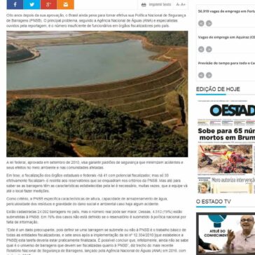 Lei de segurança de barragens patina há 8 anos- O Estado