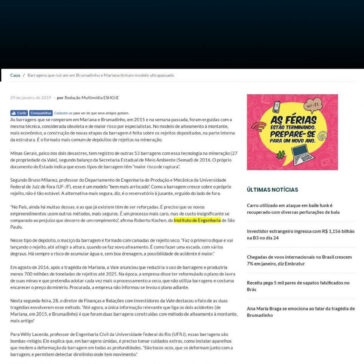 Barragens que ruíram em Brumadinho e Mariana tinham modelo ultrapassado- ES Hoje