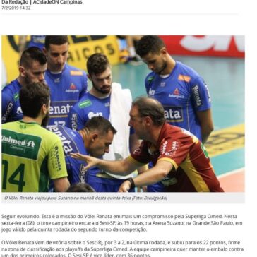 Em Suzano, Vôlei Renata tenta manter embalo na Superliga- A Cidade On