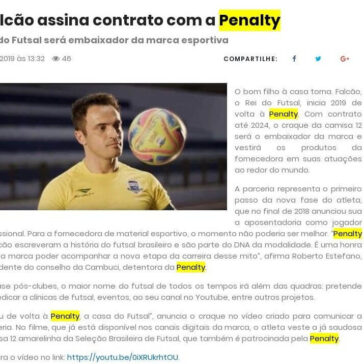 Falcão assina contrato com a Penalty- JE Online