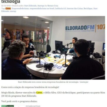 Start Eldorado trata de empresas brasileiras de tecnologia -Inova.Jor